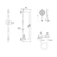 Душевой гарнитур Caprigo Don 98-570-CRM хром Душевой гарнитур Caprigo Don 98-570-CRM хром