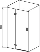 Душевая дверь в нишу Ravak Smartline SMSD2-120 B R Transparent, профиль хром