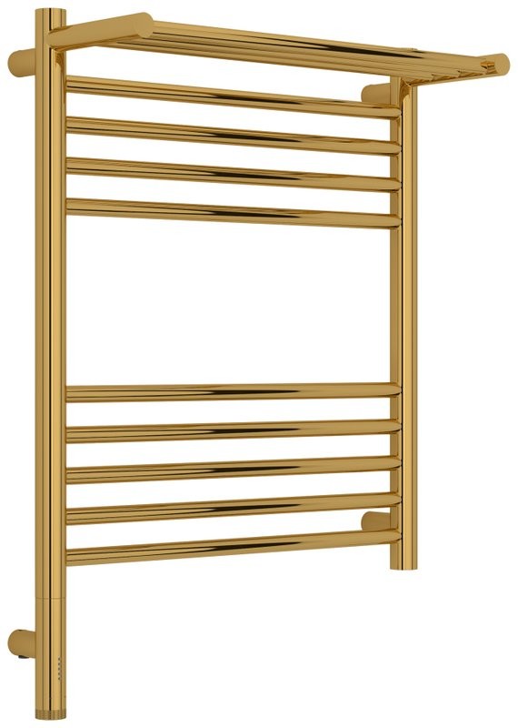 Полотенцесушитель электрический Сунержа Богема 3.1 03-6006-6050 70x55 см, подключение слева, золото, лесенка, с полкой