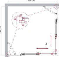 Душевой уголок BelBagno Luce A-22-90+30-C-Cr профиль хром, стекло прозрачное