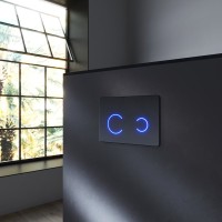 Кнопка смыва для унитаза AM.PM Touch Pro I0450B38 пластик, стекло, цвет черный глянец