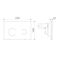Кнопка смыва для унитаза AM.PM Touch Pro I0450B38 пластик, стекло, цвет черный глянец