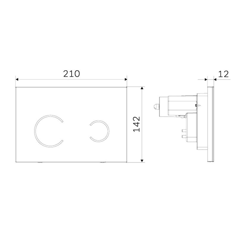 Кнопка смыва для унитаза AM.PM Touch Pro I0450B38 пластик, стекло, цвет черный глянец
