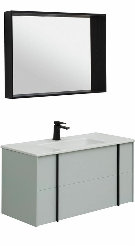 Мебель для ванной комнаты Allen Brau Reality 100 подвесная, папирус матовый, раковина Fantasy Flat 102x47, без перелива, белая