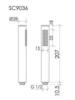 Душевая лейка Sancos Stick SC9036MB черный матовый