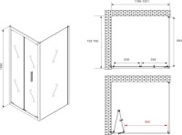 Душевой уголок Abber Sonnenstrand AG07120-S75 75x120, профиль хром, стекло прозрачное