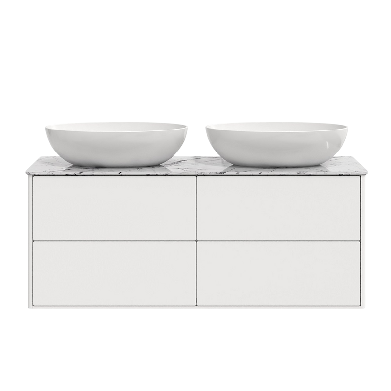 Тумба с раковиной Belux Джаз 120 подвесная, белая глянцевая, раковина Дубай 56