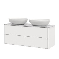 Тумба с раковиной Belux Джаз 120 подвесная, белая глянцевая, раковина Дубай 56