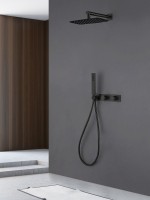 Душевой комплект Abber Rund AF8718B С ВНУТРЕННЕЙ ЧАСТЬЮ, матовый черный