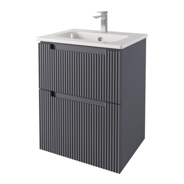 Тумба с раковиной Dreja Euphoria 60 матовый серый базальт