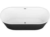 Акриловая ванна Grossman Forta GR-27021MB 170x75 см, отдельностоящая, черная, овальная, со сливом-переливом, с донным клапаном