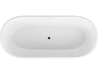 Акриловая ванна Grossman Forta GR-27021MB 170x75 см, отдельностоящая, черная, овальная, со сливом-переливом, с донным клапаном