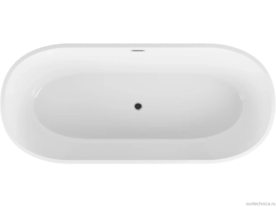 Акриловая ванна Grossman Forta GR-27021MB 170x75 см, отдельностоящая, черная, овальная, со сливом-переливом, с донным клапаном