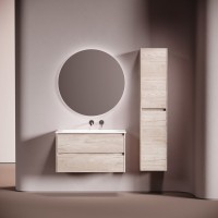 Мебель для ванной комнаты Sancos Libra 90 подвесная, дуб галифакс натуральный, раковина СN7019wx