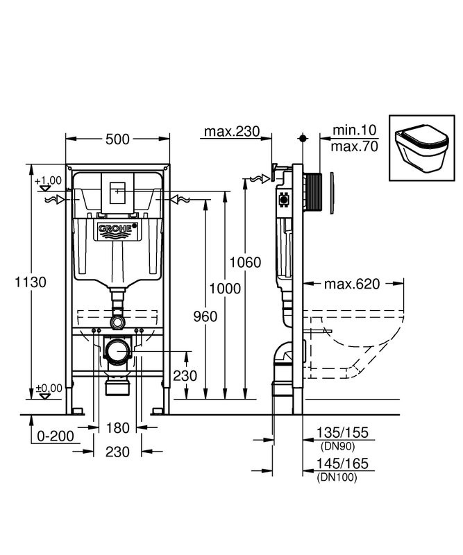Инсталляция для унитаза Grohe цвет матовый черный