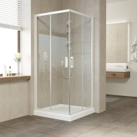 Душевой уголок Vegas Glass Za Novo ZA NOVO 120 01 01 профиль белый, стекло прозрачное