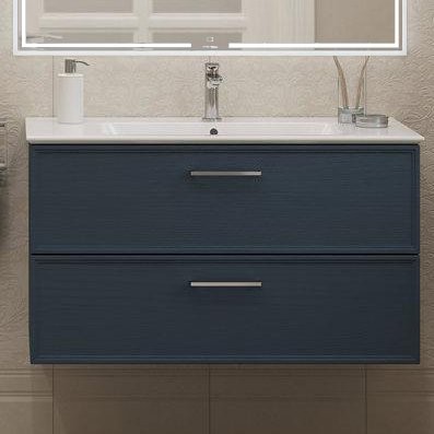 Тумба с раковиной KERAMA MARAZZI Piano Classic 95 подвесная, ясень синий матовый