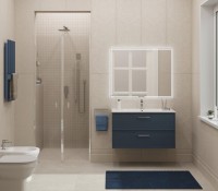 Тумба с раковиной KERAMA MARAZZI Piano Classic 95 подвесная, ясень синий матовый