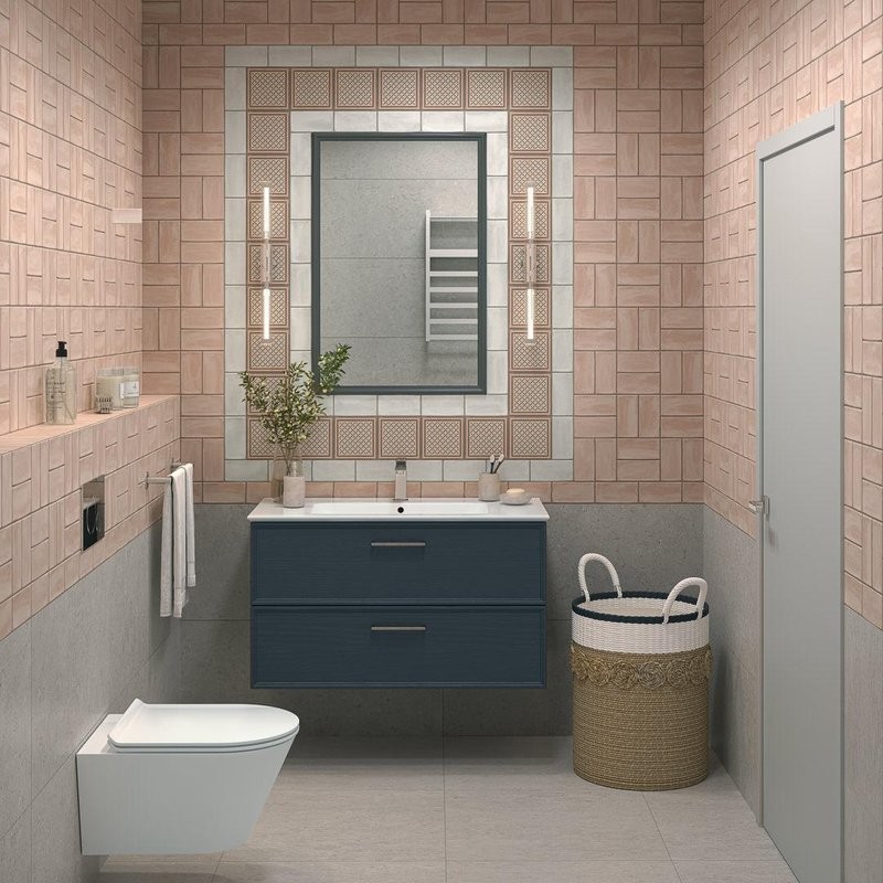 Тумба с раковиной KERAMA MARAZZI Piano Classic 95 подвесная, ясень синий матовый