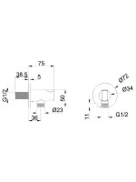 Шланговое подключение WHITECROSS Y1015CR хром