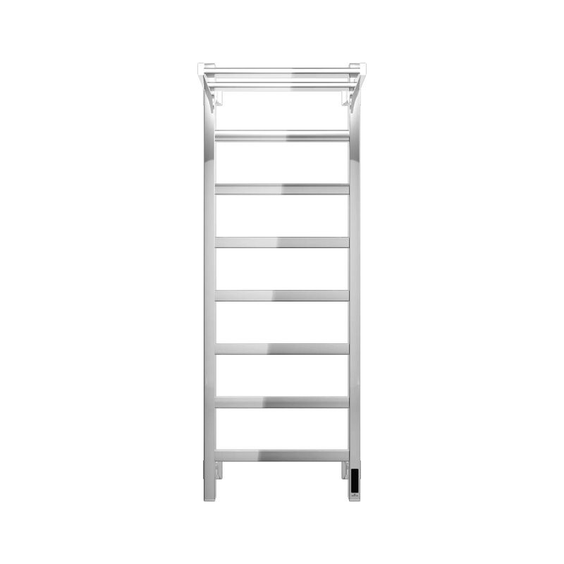 Полотенцесушитель электрический Grota Lore 430х1200 NP EL 120x45 см, подключение справа, слева, скрытое подключение справа, глянцевый хром, лесенка, с полкой