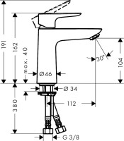 Смеситель для раковины Hansgrohe Talis E 71712000 хром
