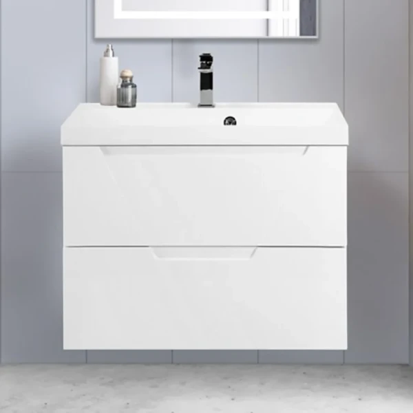 Тумба с раковиной BelBagno Vittoria 70 подвесная, bianco lucido