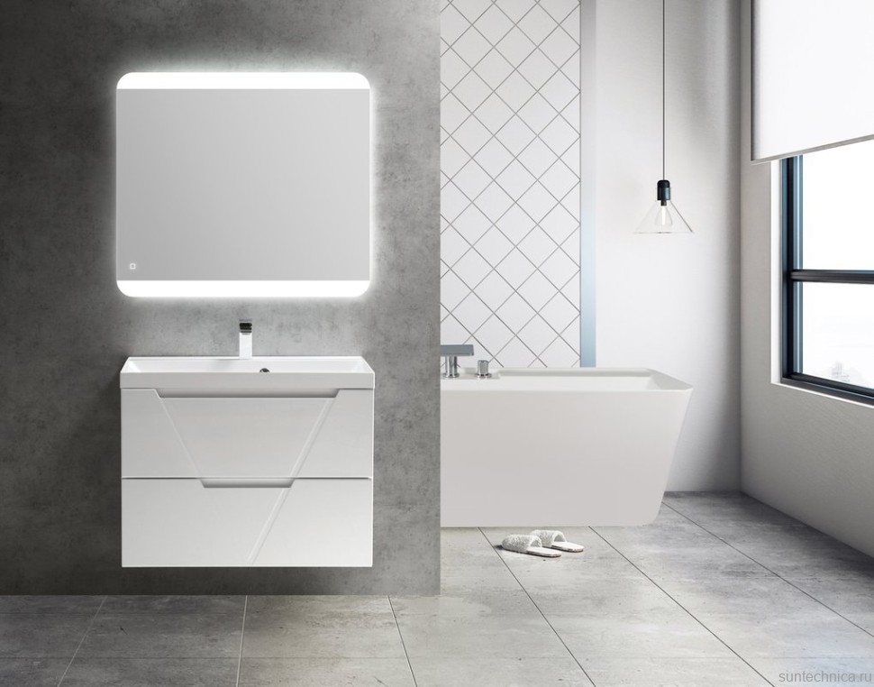 Тумба с раковиной BelBagno Vittoria 70 подвесная, bianco lucido