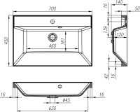 Тумба с раковиной BelBagno Vittoria 70 подвесная, bianco lucido