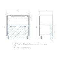 Тумба с раковиной Vigo Glem 80 напольная, 2 ящика, глянцевая белая