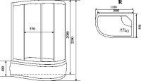 Душевая кабина Timo Standart T-6610SR Silver R с высоким поддоном