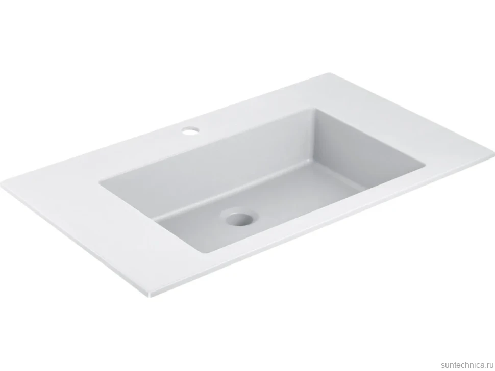 Мебель для ванной комнаты Vincea Chiara 2D 80, 2 ящика, дуб табак, с белой раковиной