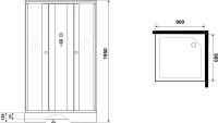 Душевая кабина Niagara Promo P90/13Q/MT/BK 90x90, без крыши