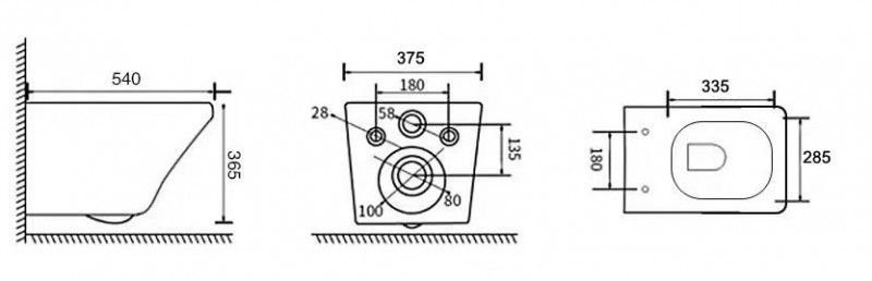 Подвесной унитаз Esbano Onix ESUPONIXBM безободковый чёрный матовый с сиденьем с микролифтом