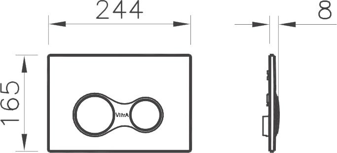 Система инсталляции для унитазов VitrA V8 768-5800-01 с кнопкой смыва Sirius 740-0480 глянцевый хром