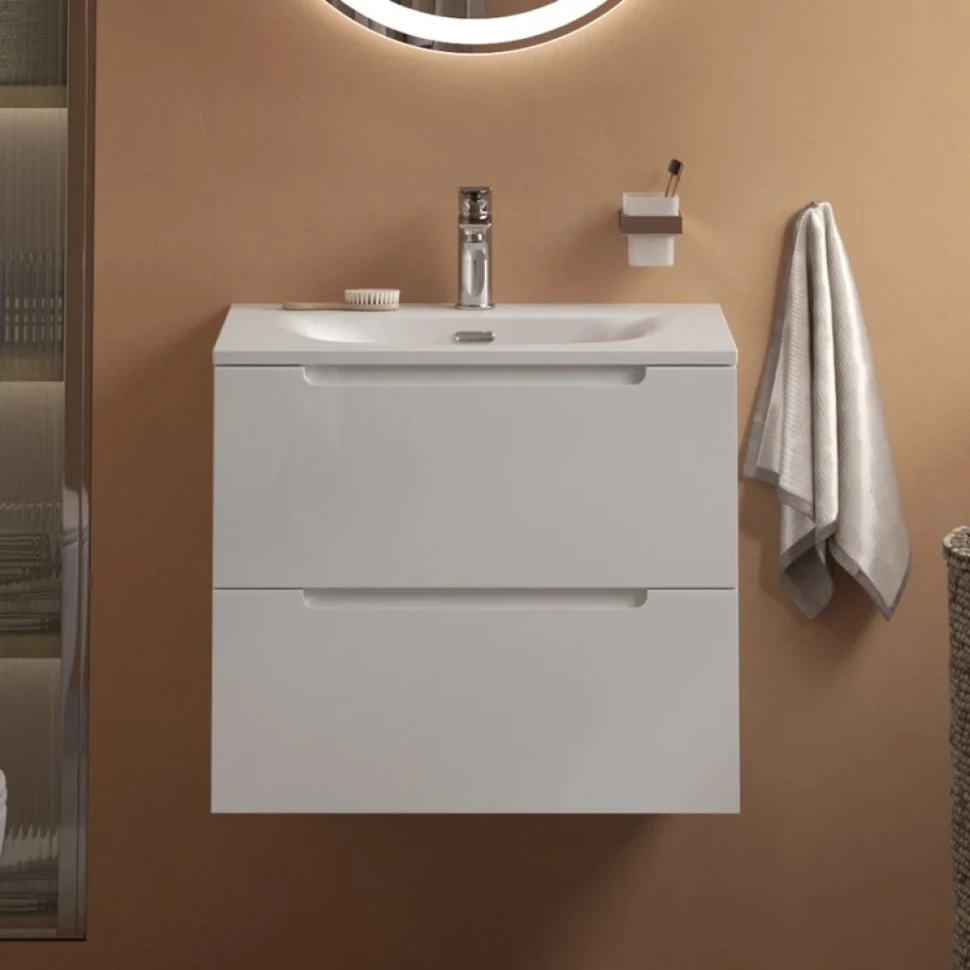 Мебель для ванной комнаты BelBagno Etna 39 60 bianco lucido, раковина BB-8099-3-60