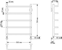 Полотенцесушитель водяной Secado Мерида 1 75x55 см, бронза, лесенка, латунь Полотенцесушитель водяной Secado Мерида 1 75x55 см, бронза, лесенка, латунь
