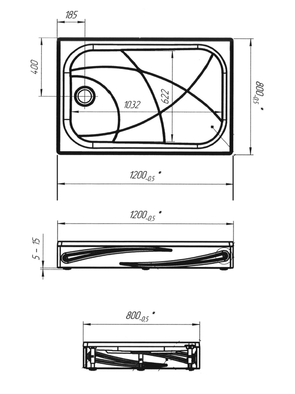 Поддон для душа 1MarKa Freya New 01пфн1280пК 120х80