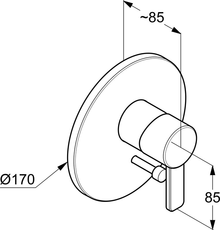 Встраиваемый смеситель для душа и ванны Kludi Zenta 386500575 с внутренней частью 88011