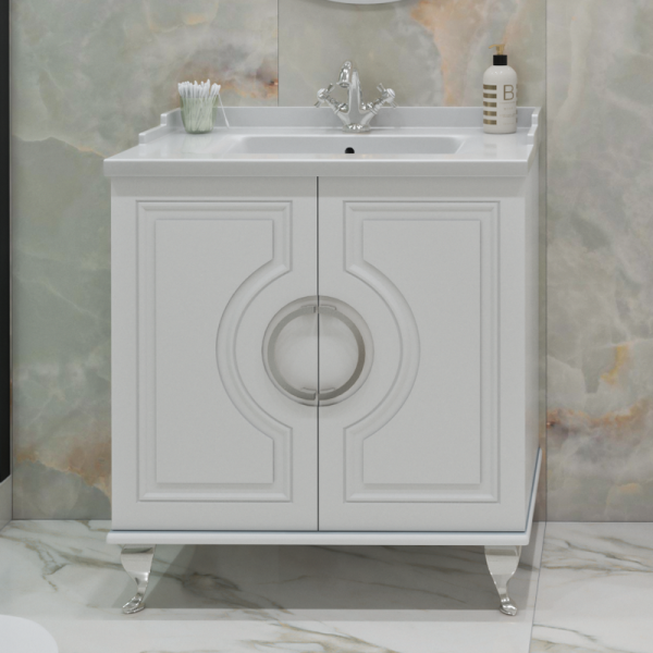 Тумба с раковиной Caprigo Valletta 80 2 дверцы, белая