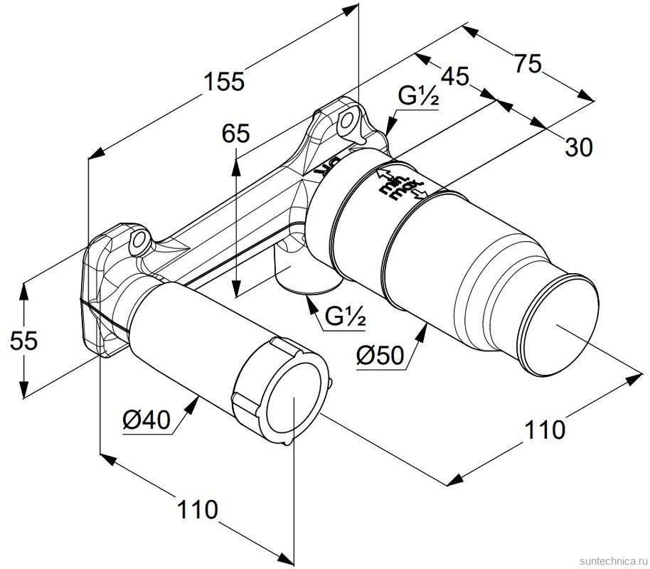 Смеситель для раковины Kludi Renon 42244N275 С ВНУТРЕННЕЙ ЧАСТЬЮ,  оружейная сталь PVD