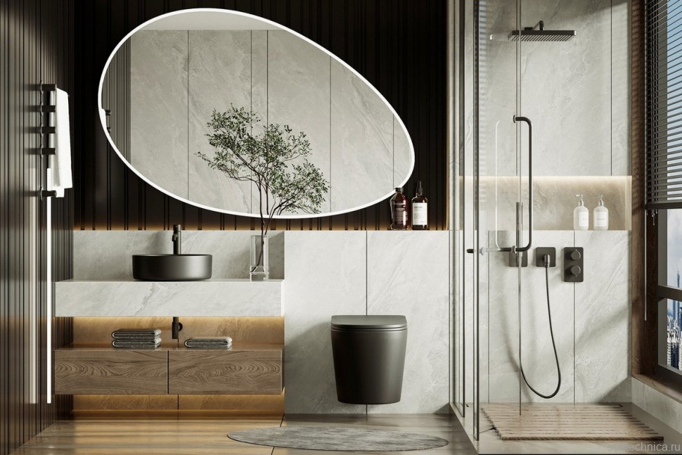 Унитаз подвесной Abber Bequem AC1102TMB безободковый, с микролифтом, матовый черный