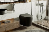 Унитаз подвесной Abber Bequem AC1102TMB безободковый, с микролифтом, матовый черный