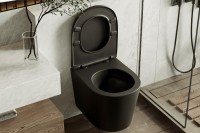 Унитаз подвесной Abber Bequem AC1102TMB безободковый, с микролифтом, матовый черный