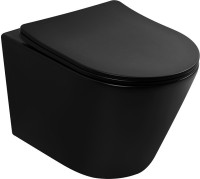 Унитаз подвесной Abber Bequem AC1102TMB безободковый, с микролифтом, матовый черный