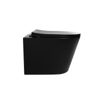 Унитаз подвесной Abber Bequem AC1102TMB безободковый, с микролифтом, матовый черный