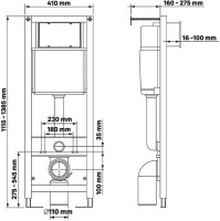 Система инсталляции для унитазов Berges Atom Line 410 без кнопки смыва
