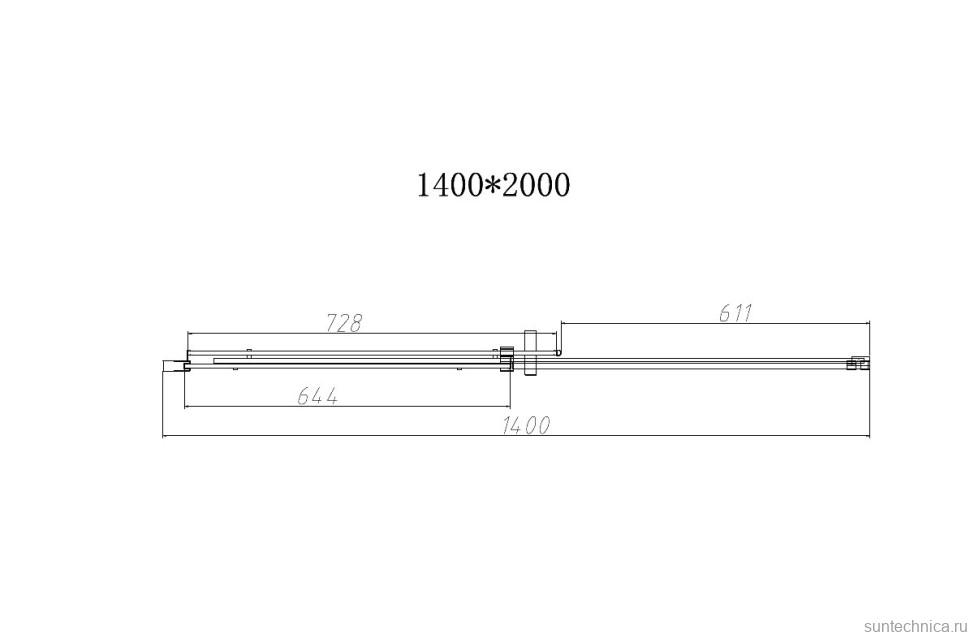 Душевая дверь в нишу Vincea Dice VDS-4D140CLGM 140 см, профиль вороненая сталь, стекло прозрачное