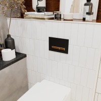 Система инсталляции для унитазов Lavinia Boho RelFix 77020058 5 в 1 с кнопкой смыва и дозатором, матовый черный, темное дерево