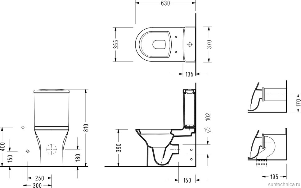 Унитаз-компакт напольный Serel Nita NT02